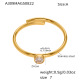 Bague simple en or et zircon A309-A 