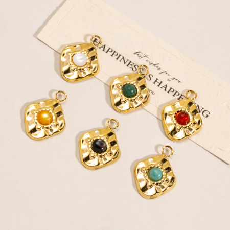Pendentif femme étanche en acier inoxydable, forme irrégulière, style rétro simple (1 pièce)