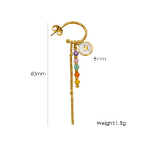Boucles D'Oreilles Pendantes Pour Femme, En Acier Inoxydable, Imperméables, Avec Pompons Longs Et Cœur Fleuri. h5 