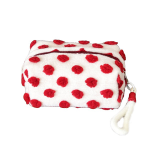 Trousse De Maquillage En Peluche À Pois Pour Femme, Série Romantique, 1 Pièce h5 Image5