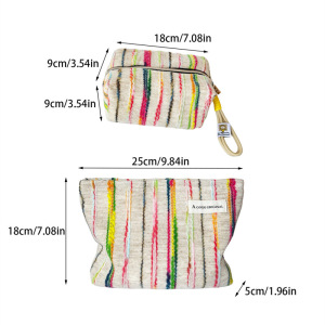 Trousse De Maquillage Pour Femme À Rayures Arc-En-Ciel Et Blocs De Couleurs, 1 Pièce h5 Image6
