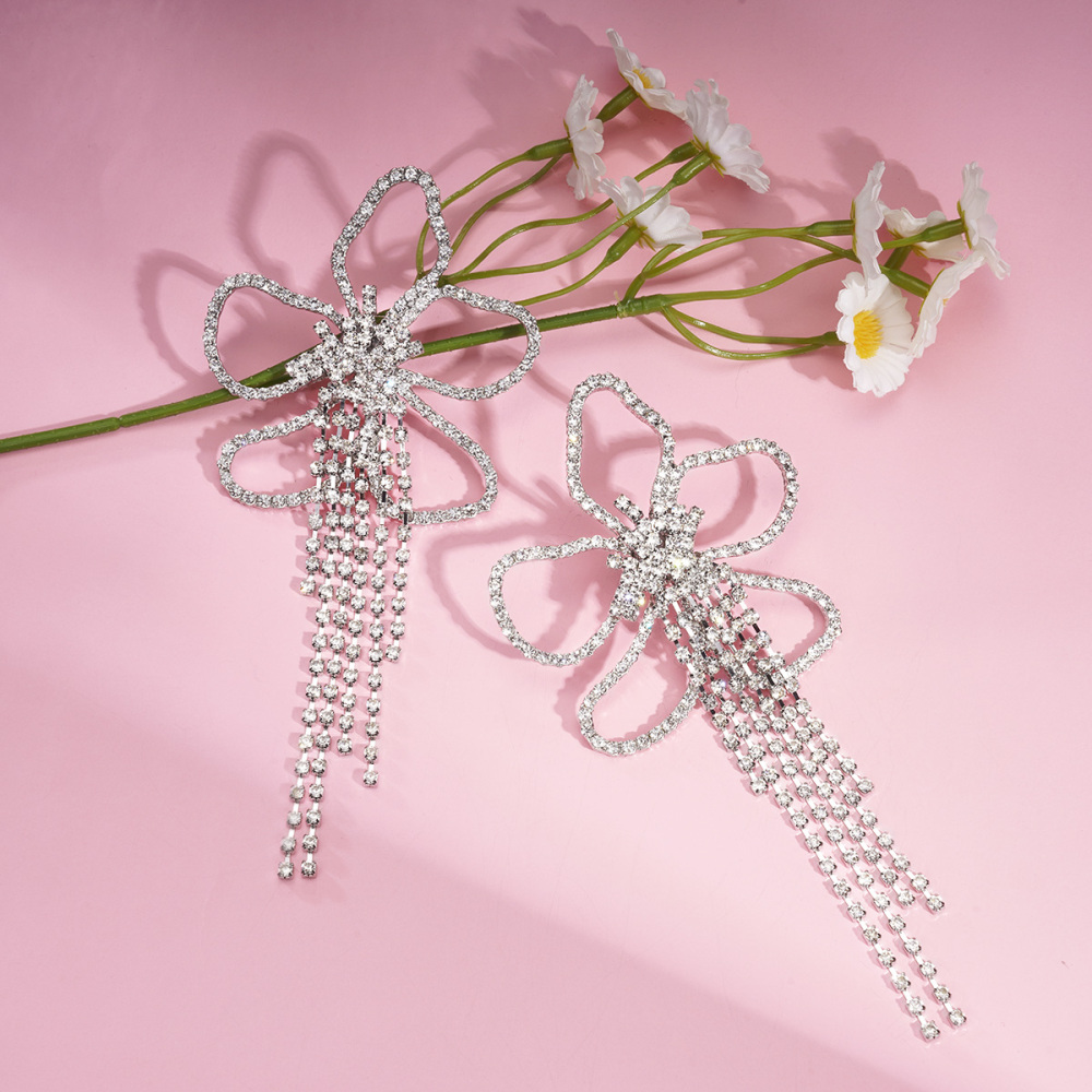 1 Paire De Boucles D'Oreilles Festives À Pompons Et Fleurs En Cuivre Image4