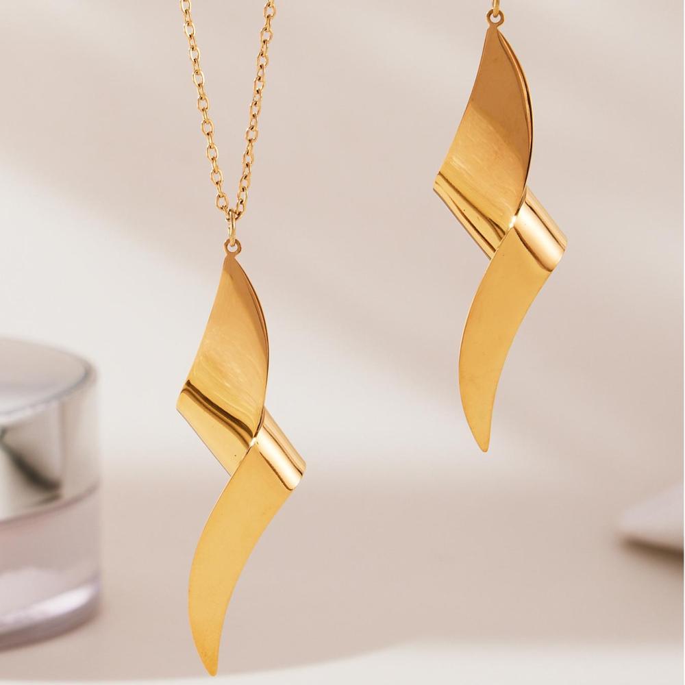Ensembles De Bijoux Pour Femmes En Acier Inoxydable Imperméable, Couleurs Or Et Argent, Au Style Minimaliste Image9