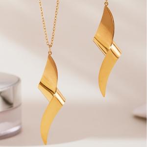 Ensembles De Bijoux Pour Femmes En Acier Inoxydable Imperméable, Couleurs Or Et Argent, Au Style Minimaliste h5 Image9