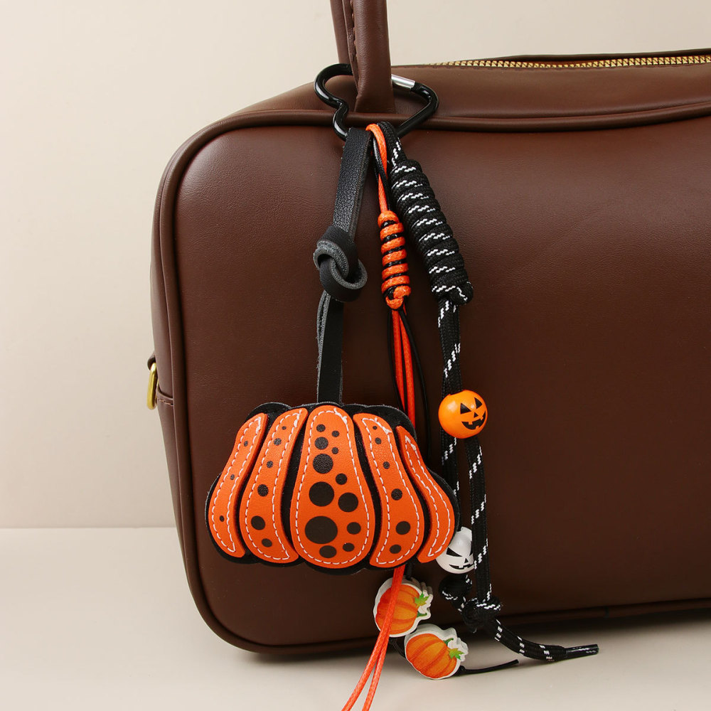 1 Breloque De Sac Pour Femme En Pu, Motif Citrouille D'Halloween Image2
