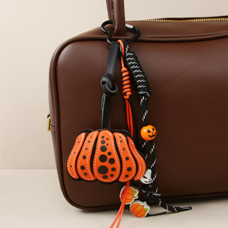 1 breloque de sac pour femme en PU, motif citrouille d'Halloween 2