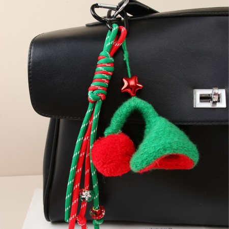 1 pièce de breloques de sac pour femme en tissu avec chapeau de Noël romantique et mignon