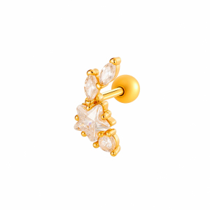 Boucles D'Oreilles Perçantes Pour Femmes, Motif Géométrique, Cuivre, Or, Zircone h5