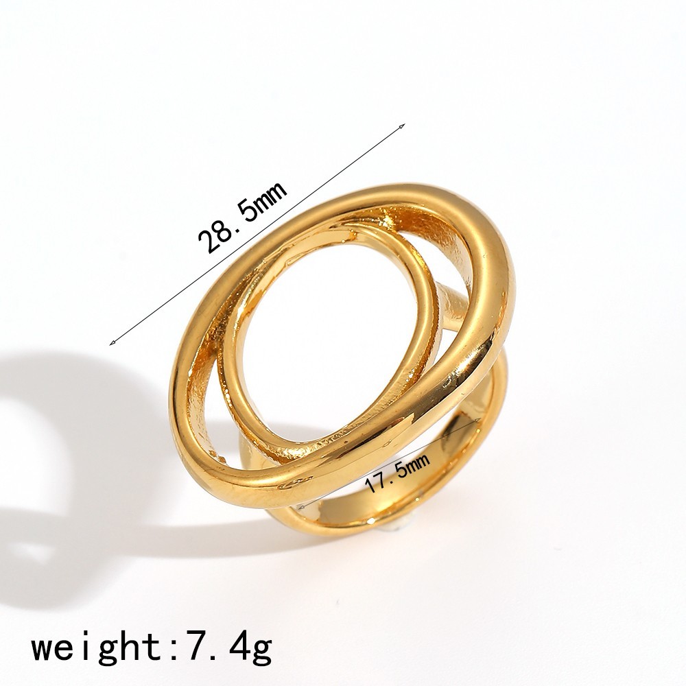 Bague Minimaliste Étanche En Acier Inoxydable Doré (1 Pièce) 