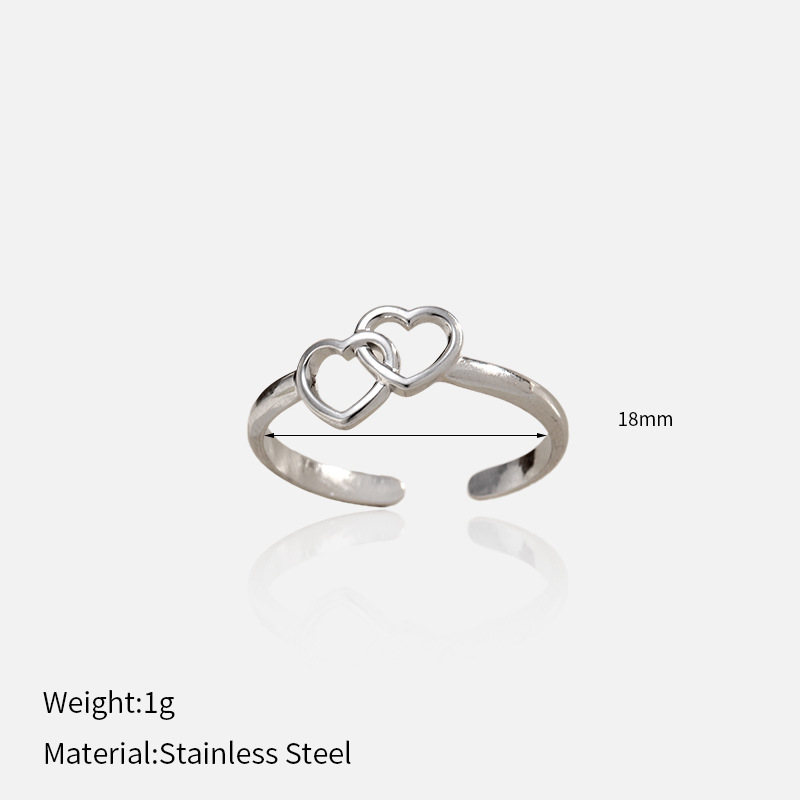 Bague Minimaliste En Acier Inoxydable Étanche En Forme De Cœur (1 Pièce)