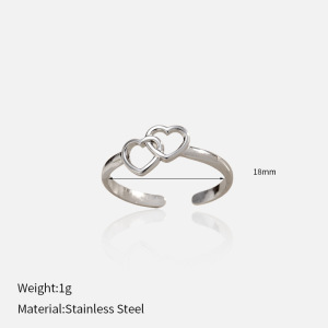Bague Minimaliste En Acier Inoxydable Étanche En Forme De Cœur (1 Pièce) h5