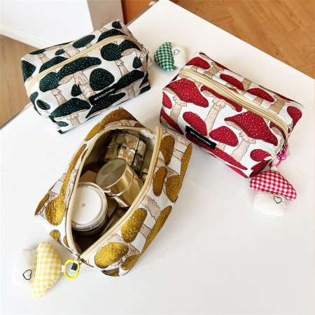 Trousse de maquillage classique et créative pour femme, motif champignon mignon, 1 pièce 2