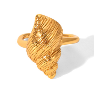 Bague Simple Et Élégante Pour Femme, En Acier Inoxydable, Couleur Or, Motif Tortue, Idéale Au Quotidien. h5 Image6