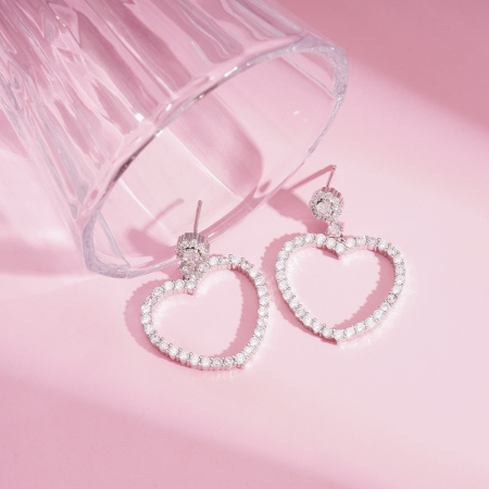 1 paire de boucles d'oreilles festives Sweet Heart en cuivre 2