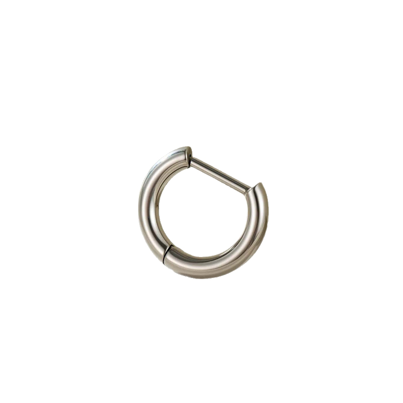 Boucles D'Oreilles Créoles Minimalistes En Alliage De Titane Pour Femme, Forme Annulaire, 1 Pièce 