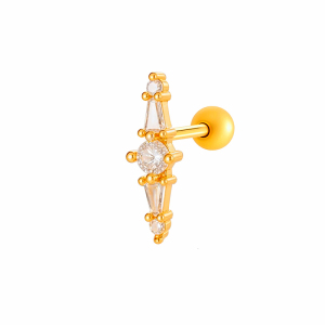 Boucles D'Oreilles Percées Délicates En Forme De Fleur, Couleur Cuivre Et Or, Zircone, Pour Femme, 1 Pièce h5 
