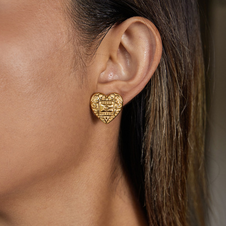 Ensembles de bijoux pour femmes Designable Heart en acier inoxydable étanche couleur or 2