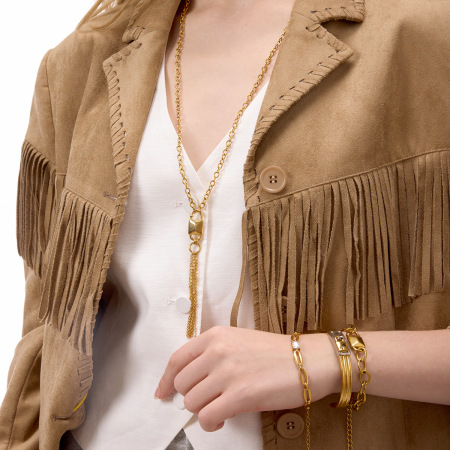 Ensembles de bijoux pour femmes Modern Lock en acier inoxydable étanche couleur or 2