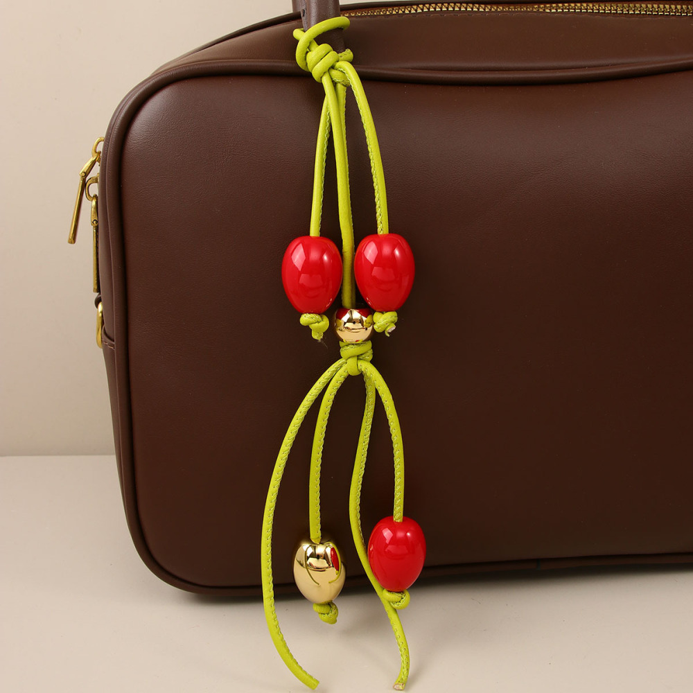 1 Pièce De Breloques De Sac Pour Femme Tissées À La Main En Imitation De Fruits 