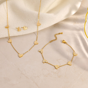 Collier Chaîne Femme Simple En Acier Inoxydable Imperméable, Motif Cœur. h5 Image3