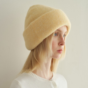 Bonnet Tricoté En Laine Mélangée De Couleur Unie, 1 Pièce h5 Image3
