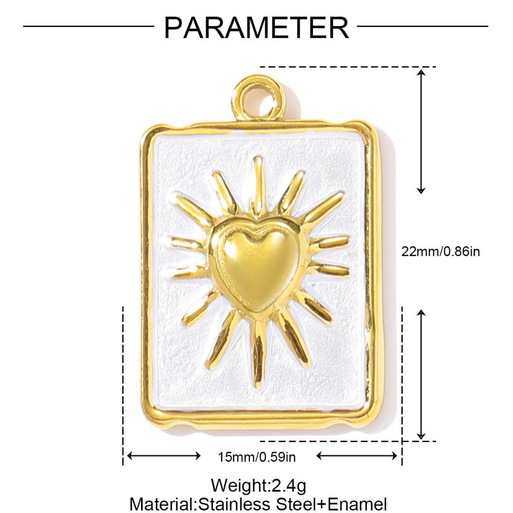 Pendentif Romantique En Forme De Cœur, Étanche, En Acier Inoxydable (1 Pièce) Image2