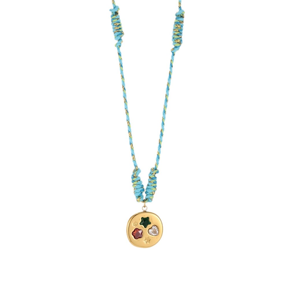 Collier Tressé Pour Femme En Acier Inoxydable Imperméable, De Forme Fantaisiste Et Irrégulière (1 Pièce)