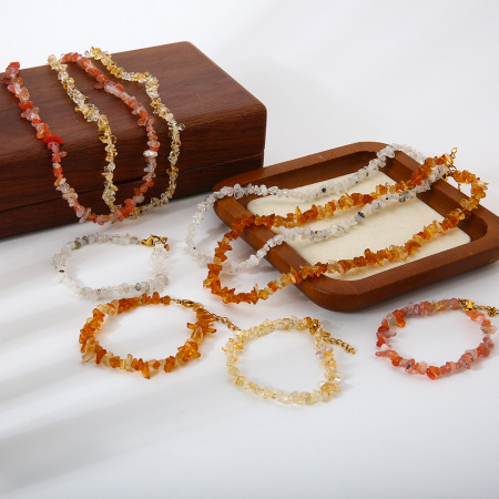 Ensemble de bijoux pour femmes, 1 pièce, perles de forme irrégulière, pierres naturelles