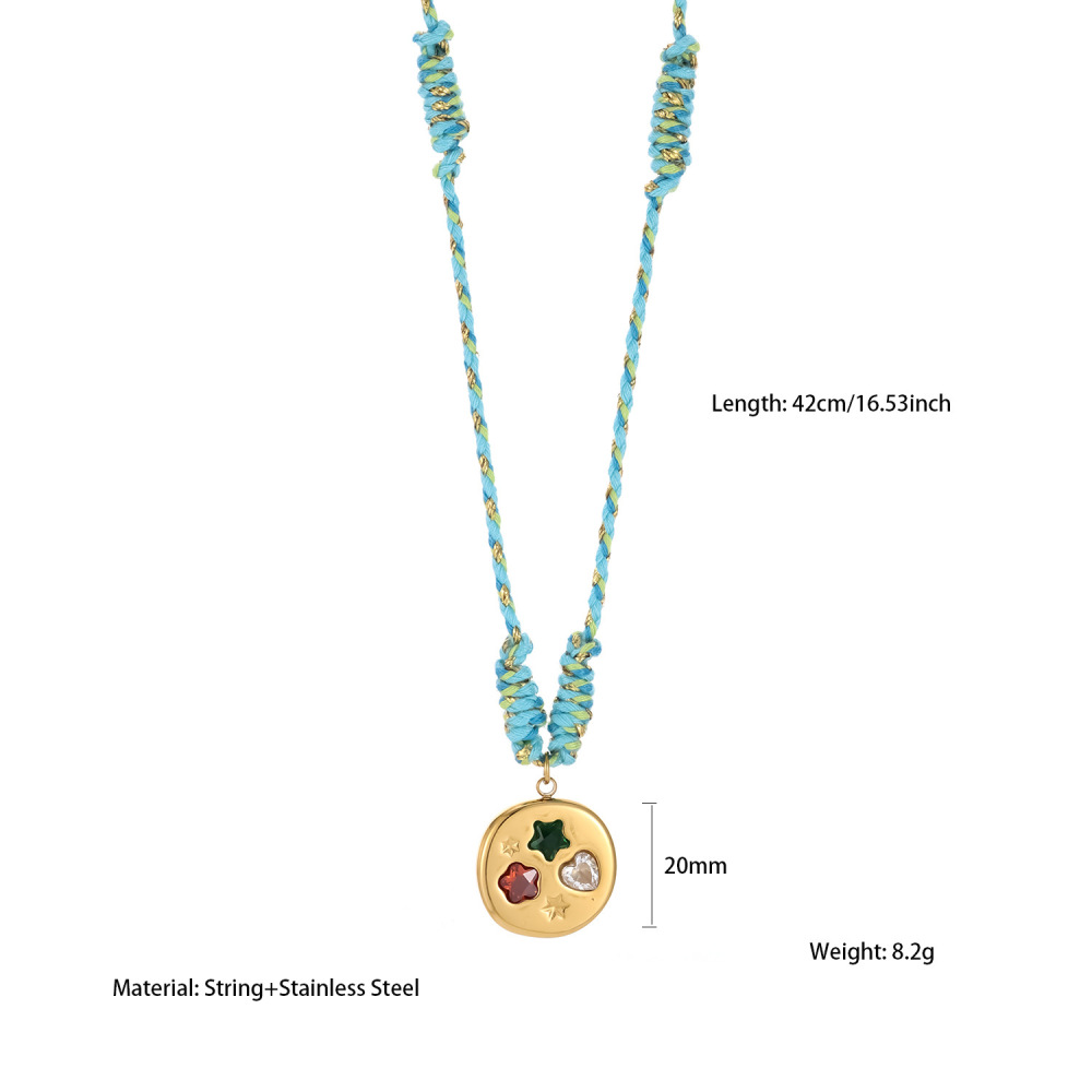 Collier Tressé Pour Femme En Acier Inoxydable Imperméable, De Forme Fantaisiste Et Irrégulière (1 Pièce) h5Image2