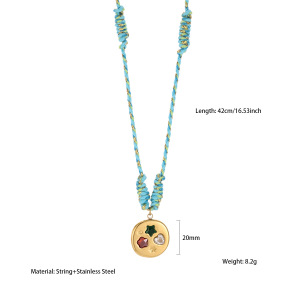 Collier Tressé Pour Femme En Acier Inoxydable Imperméable, De Forme Fantaisiste Et Irrégulière (1 Pièce) h5 Image2