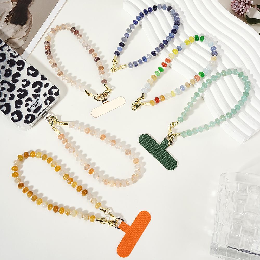 1 Chaîne De Téléphone En Perles Romantiques Et Pierres Naturelles Image3