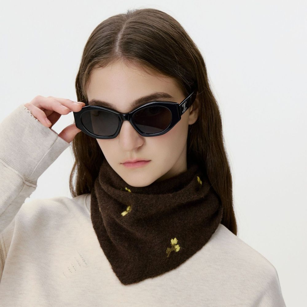 1 Écharpe D'Hiver Exquise En Laine À Fleurs Douces Pour Femme 