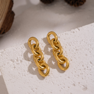 Boucles D'Oreilles Pendantes Étanches En Acier Inoxydable (1 Paire) h5 Image4