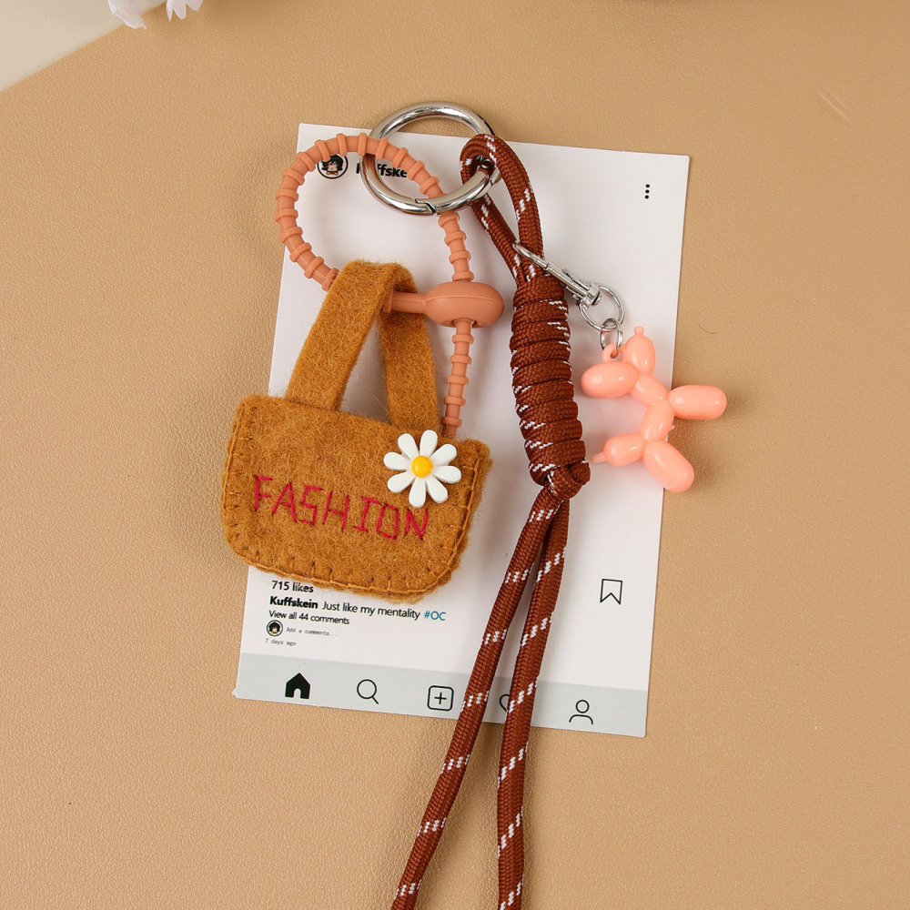 1 Mini Sac En Feutre Avec Breloques Pour Sac À Main En Forme De Chien Mignon Pour Femme