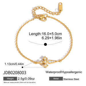 Ensembles De Bijoux Pour Femmes Classic Cross En Acier Inoxydable Étanche Couleur Or h5 Image2
