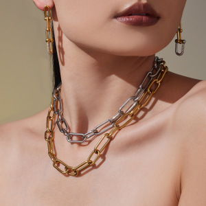 Ensembles De Bijoux Pour Femmes En Acier Inoxydable, Chaîne Classique, Étanches, Couleur Or h5 Image3