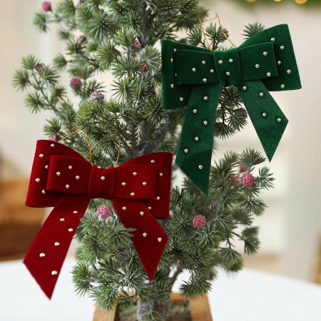 1 pièce Nœud papillon et cœur de Noël en polyester pour articles de fête pour femmes 2