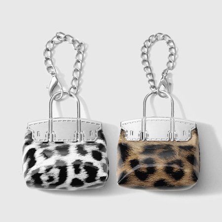 1 pièce de breloques de sac pour femme en cuir imprimé léopard