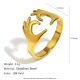 Bague cœur avec geste de la main - Or Image5