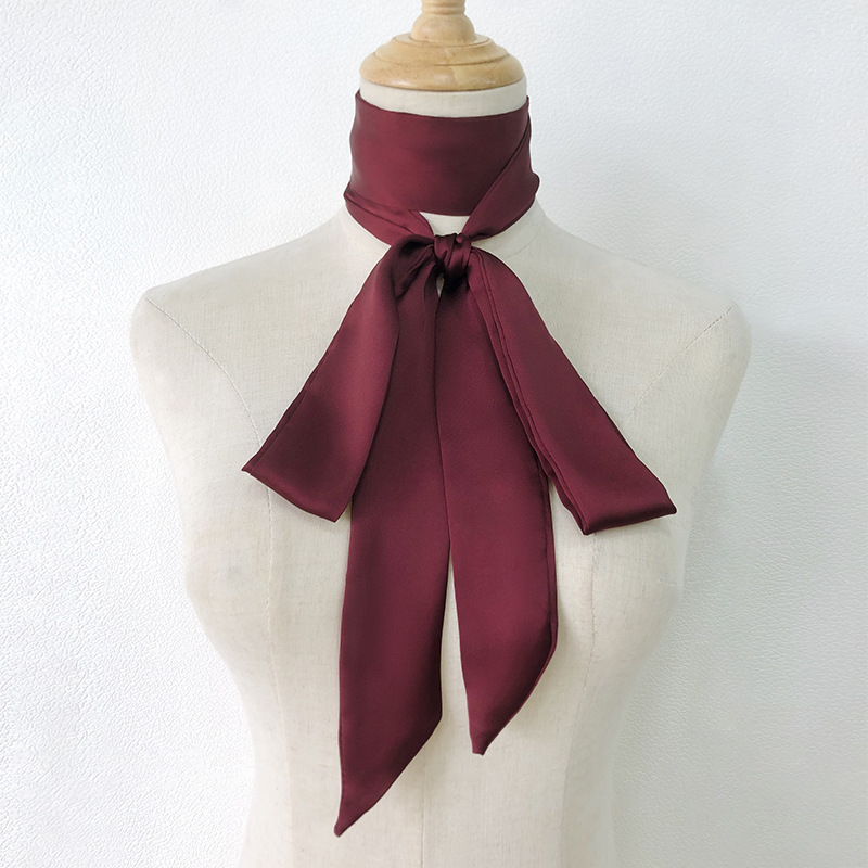 Bandana Classique En Polyester De Couleur Unie Pour Femme, 1 Pièce Image4