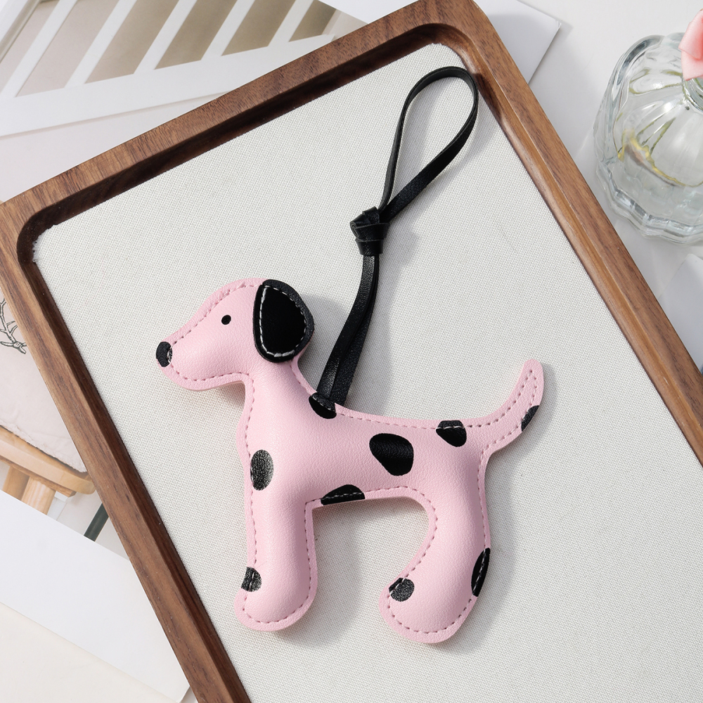 1 Breloque De Sac En Cuir Pour Femme, Motif Chien Tacheté Vif Image7