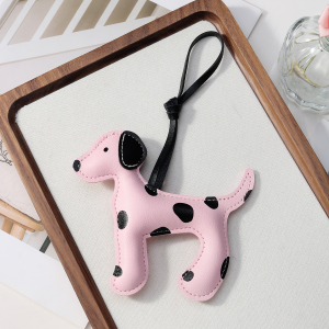1 Breloque De Sac En Cuir Pour Femme, Motif Chien Tacheté Vif h5 Image7