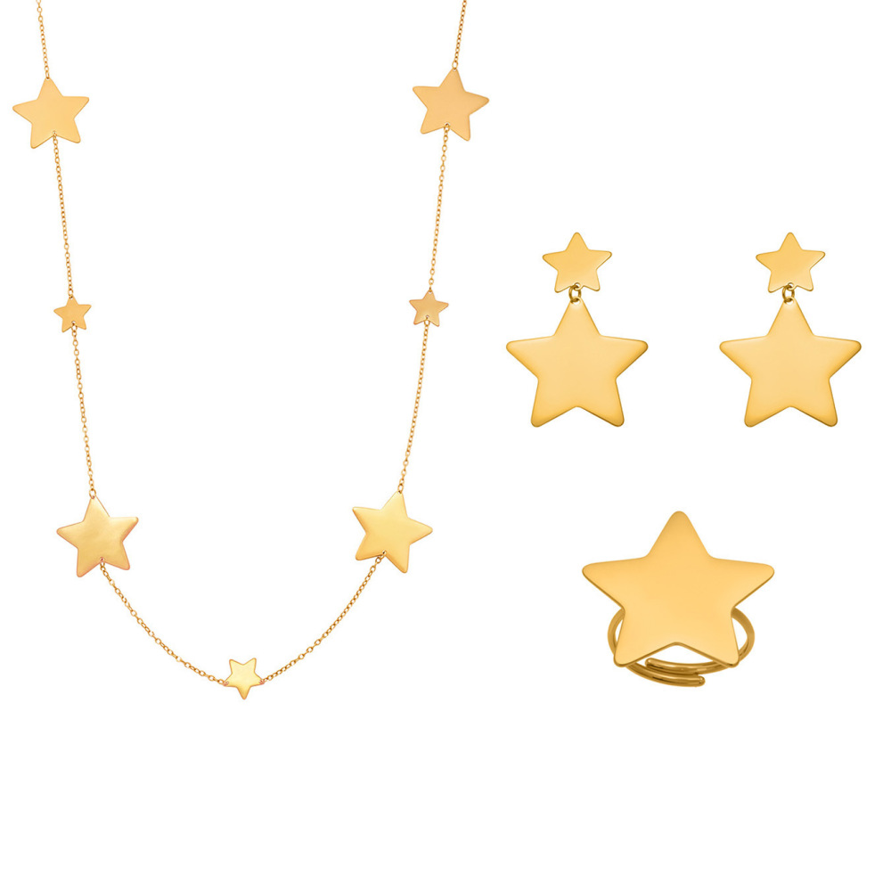 Ensembles De Bijoux Minimalistes En Acier Inoxydable, Étanches, Couleur Or, Pour Femmes Image6