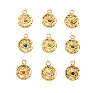 Pendentif Classique Œil Du Diable À Faire Soi-Même, En Acier Inoxydable Étanche, Couleur Or, Pour Femme (1 Pièce) h5 Image4