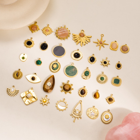 Pendentif femme simple à monter soi-même, forme irrégulière, en acier inoxydable, étanche, en forme de goutte