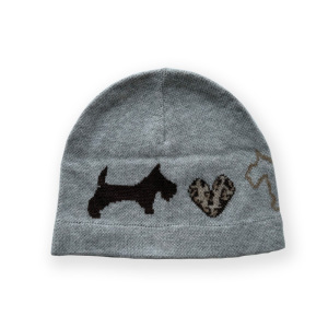 1 Bonnet Tricoté En Laine Mélangée À Motif Léopard Et Cœur Mignon h5 