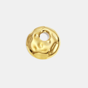 Broche Ronde Creuse En Acier Inoxydable Étanche Couleur Or (1 Pièce) h5 