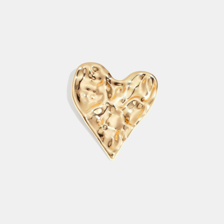Broche en acier inoxydable doré, imperméable, en forme de cœur et marteau (1 pièce). 2