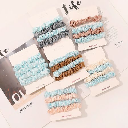 1 chouchou quotidien en tissu de couleur unie pour femme 2