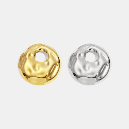 Broche ronde creuse en acier inoxydable étanche couleur or (1 pièce)